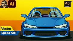 Car Vector Illustration in Adobe Illustrator | Speed Art