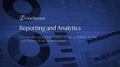 Reporting and Analytics with OneStream