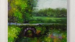 Beautiful "Countryside Winter" landscape painting 🌉❄️🌳🌿🐦⛅/Acrylic on paper 🖌️ #easy #beautiful #landscape #painting #acrylicpainting #acrylic #art #paper #countryside #winter #bridge #trees #greenery #birds #cloudy #peaceful #chill | Hamlet Shougrakpam Art
