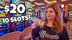 I Put $20 into 10 Different Slot Machines in Las Vegas.. Here's What Happened!