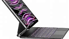 HOU Keyboard Case for iPad Air 11 inch 2024 (M2)&iPad Pro 11 Inch (4th/3rd/2nd/1st) Gen 2022,iPad Air 5th&4th Generation Case with Keyboard,Magic-Stand, Multi-Touch Trackpad,7 Colors Backlight,Black