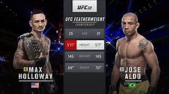 Max Holloway vs Jose Aldo Full Fight Full HD