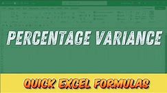 Percentage Variance / Excel Formula