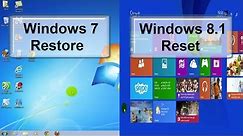 How to Restore Windows 7 & How to Reset your PC to Factory Settings in Windows 8.1 - Free & Easy