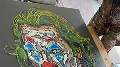 ABSTRACT JOKER II Acrylic paint on canvas 130x97cm - 51.18x38.19 inches - AVAILABLE - Link in BIO - #art #thejoker #joaquinphoenix #contemporaryart #popart #funart | Gabriele Serrini the other paint.