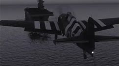 F4F Wildcat Flawless Carrier Landing At Night!
