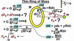 Physics 18.1 Gravity with Mass Distribution (5 of 16) Thin Ring of Mass