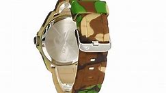 Quiksilver Men's QS/1016BKGN THE SUMMIT Multi-Function Camouflage Silicone Strap Watch