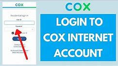 Cox Internet Login 2022 | How to Login Cox Internet Account Online