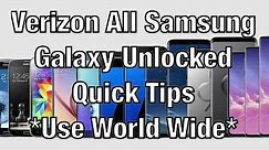 Verizon Samsung Galaxy S3/S4/S5/S6/S7/S8/S9/S10/ Note 3 4 5 7 8 9 How To Unlock For T-Mobile AT&T