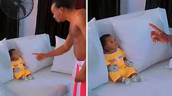 Adorable baby listens to dad as he addresses the constant crying