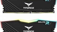 TEAMGROUP T-Force Delta RGB DDR4 16GB (2x8GB) 3600MHz (PC4-28800) CL18 Desktop Gaming Memory Module Ram Black - TF3D416G3600HC18JDC01