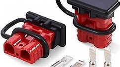 Orion Motor Tech Wire Connector 2 Pack, 50A Wire Harness Plug Kit for 6 to 12 Gauge Cables, 12V to 36V Battery Quick Connect Disconnect Set for Car Bike ATV Winches Lifts Motors More, Set of 2, Red
