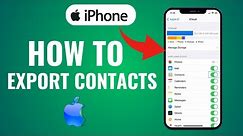 How To Export Contacts From A iphone - Full Guide