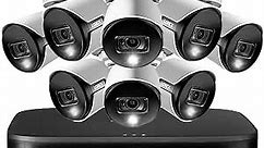 Lorex 4K Security Camera System, Ultra HD Indoor/Outdoor Wired Bullet Cameras with Motion Detection Surveillance, Active Deterrence and Smart Home Compatibility, 2TB 8 Channel DVR, 8 Cameras