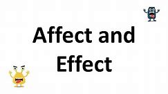 Affect or Effect?