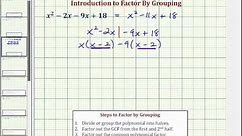 Ex 1: Intro to Factor By Grouping Technique