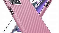 FNTCASE for Motorola Moto G-Stylus-5G 2023 Case: Slim Soft Textured Cell Phone Cover Shockproof with Tempered Glass Screen Protector Protective Protection - Moto G Stylus 5G Case 2023 (Raspberry Pink)