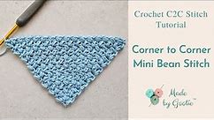 Crochet Corner to Corner (C2C) Mini Bean Stitch || Free Crochet C2C Different Stitches Tutorial