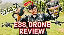 E88 Drone unboxing and testing | 4K Foldable Camera Drone Test Price-2499/- Only