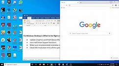 Fix Windows Desktop is Offset to the Right or Left on Windows 10