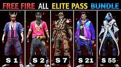 ALL ELITE PASS BUNDLE SEASON 1 TO ALL || FREE FIRE ALL ELITE PASS BUNDLE || ALL ELITE PASS FREE FIRE