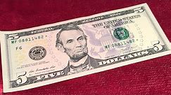 Rare Five dollar bill 2013
