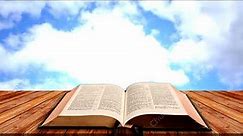 Open Bible With Clouds Christian Worship Loop Video