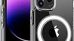 Magnetic Case for iPhone 14 Pro Max Case Clear Compatible with Magsafe, Built-in Magnets Crystal Clear Hybrid Protective Hard Back Women Men Phone Cover for iPhone 14 Pro Max 2022 Transparent