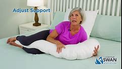 Contour Swan Original Body Pillow | Cozy, Huggable Pillow for Back, Hip, Knee, and Leg Relief | Total Comfort and Support for Side Sleepers | As Seen on TV