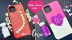 2 diy valentine's day glitter phone cases |diy phone cover at home easy | diy phone case ideas
