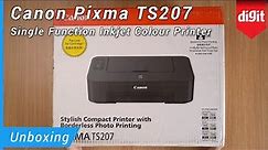 Canon Pixma TS207 Single Function Inkjet Printer Unboxing