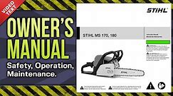 Owner's Manual: STIHL MS 170 180 Chain Saw