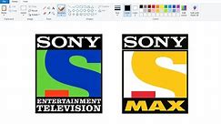 How To Draw SONY MAX / SONY TV Logo using Simple Paint Program| Drawing Sony Max Logo in easy steps.