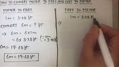 How to convert meter(m) to feet(ft) and feet to meter / feet to meter and meter to feet conversion