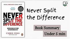 Never Split the Difference Audiobook (summary)