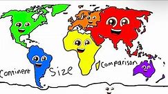 Kids learning tube continent size comparison reanimation