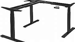 VWINDESK VJ301 L Shaped Electric Height Adjustable Standing Corner Desk Frame Only W/Triple Motor, Ergonomic Sit Stand Up Height Adjustable Steel Base with Digital Memory Keypad (Black)
