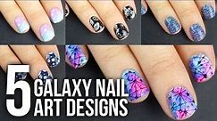 5 EASY Galaxy Nail Art Designs DIY Tutorial || KELLI MARISSA