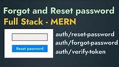 Forgot and Reset Password with React, Node, Express and Mongodb
