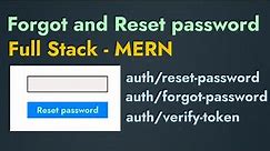 Forgot and Reset Password with React, Node, Express and Mongodb