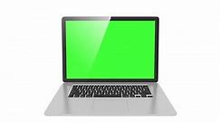 isolated laptop with Green screen, and second version with white screen