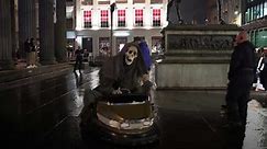 Death on a dodgem: Grim Reaper on Glasgow streets as part of Banksy’s hit show