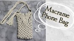 🛍マクラメ編みスマートフォンバッグ(ケース·ポーチ)の作り方📱How to make a macrame smartphone bag (case/pouch)