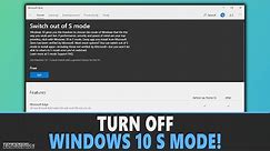 How To Turn Off Windows 10 S Mode | 2023