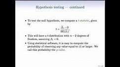 Statistical Learning: 3.2 Hypothesis Testing and Confidence Intervals