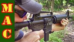 Colt 9mm AR15 carbine and its predecessor