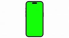 Cupertino, USA - February 15, 2023: iPhone 14 Mockup with green screen on white background. Mock up chromakey for ios phone app. Motion zoom top view Seamless Loop 3D 4K