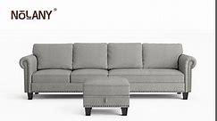 Nolany Velvet Sectional Sofa, L Shaped Sectional Couch with Reversible Chaise Convertible 4 Seater Sofa Couch for Small Space Living Room, Dark Blue