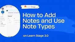 How to Add a Note and Use Note Types